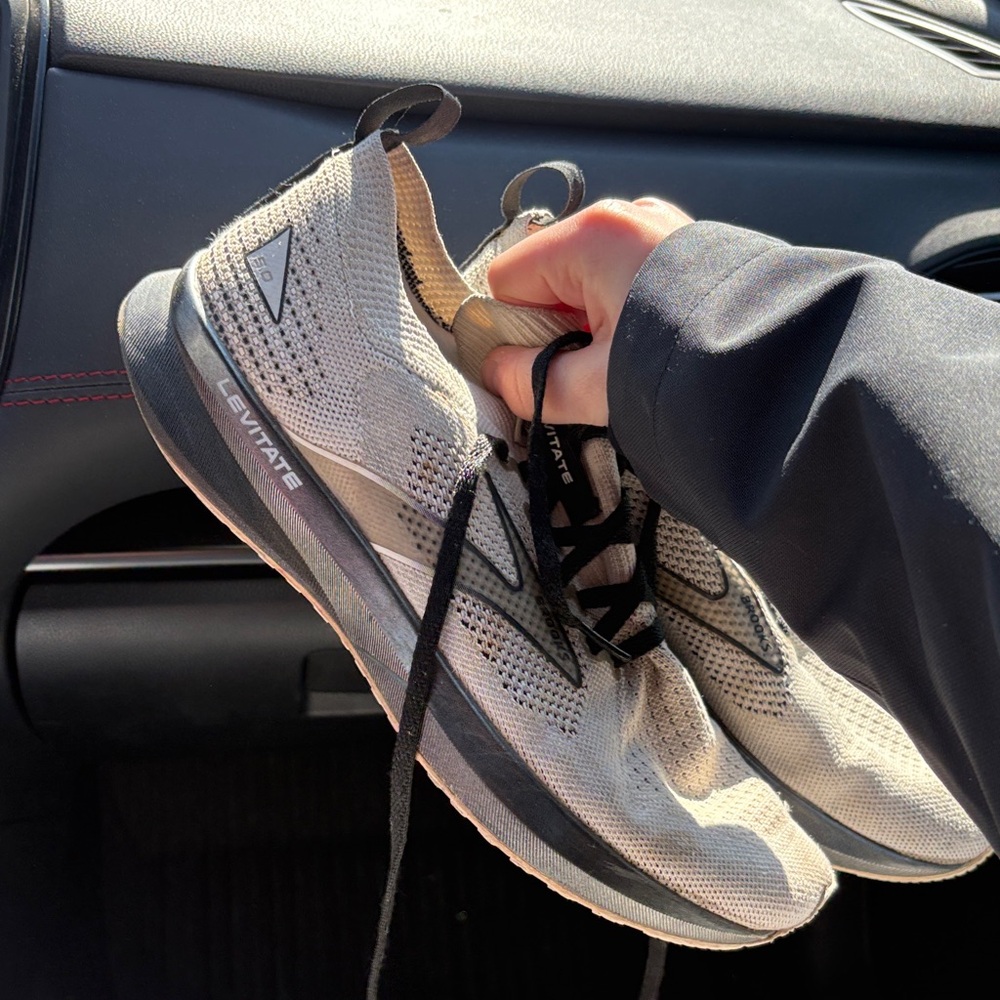 Brooks White and Black Athletic Shoes